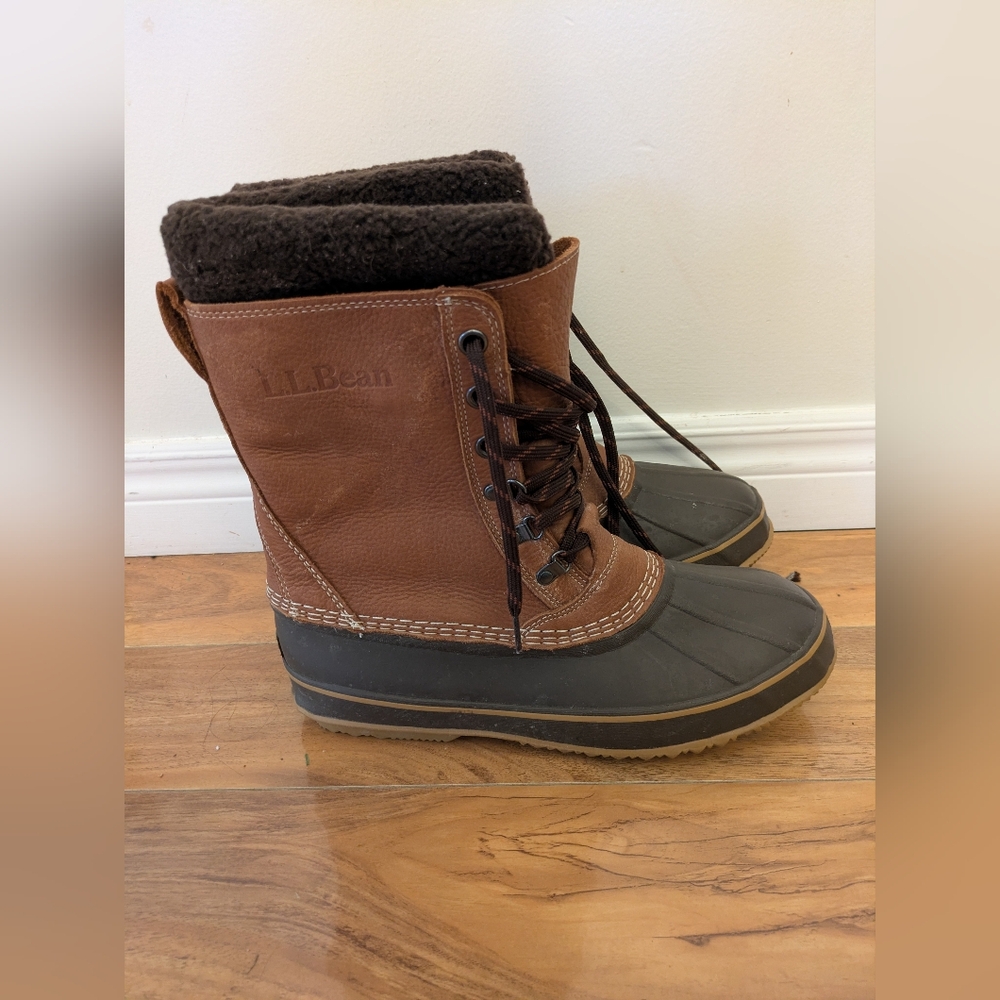 L.L. Bean Brown Insulated Leather Winter Boots